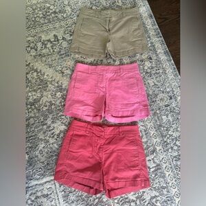 Bundle of Jcrew shorts (khaki,red and pink) all worn once or twice